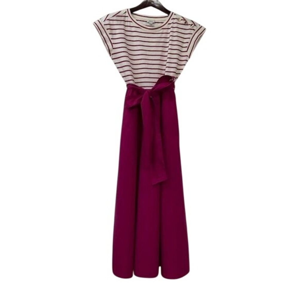 J.Crew‎ striped tie-waist midi dress, size PS (NWT)